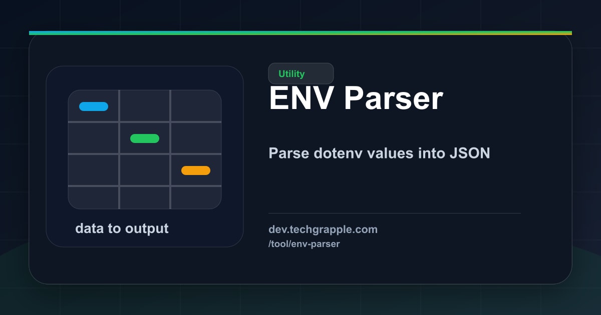 ENV Parser – Convert .env Content to JSON Online