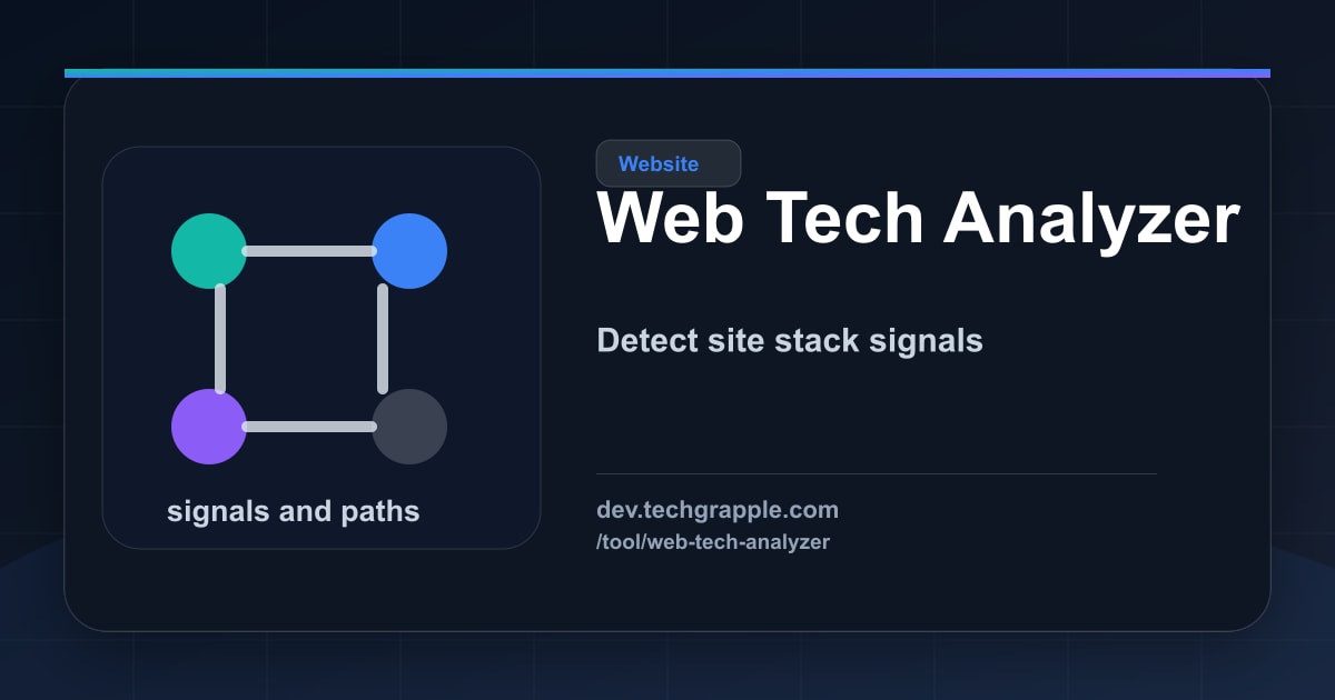 Web Tech Analyzer – Detect CMS, Frameworks, DNS, MX, CDN, Analytics and ...
